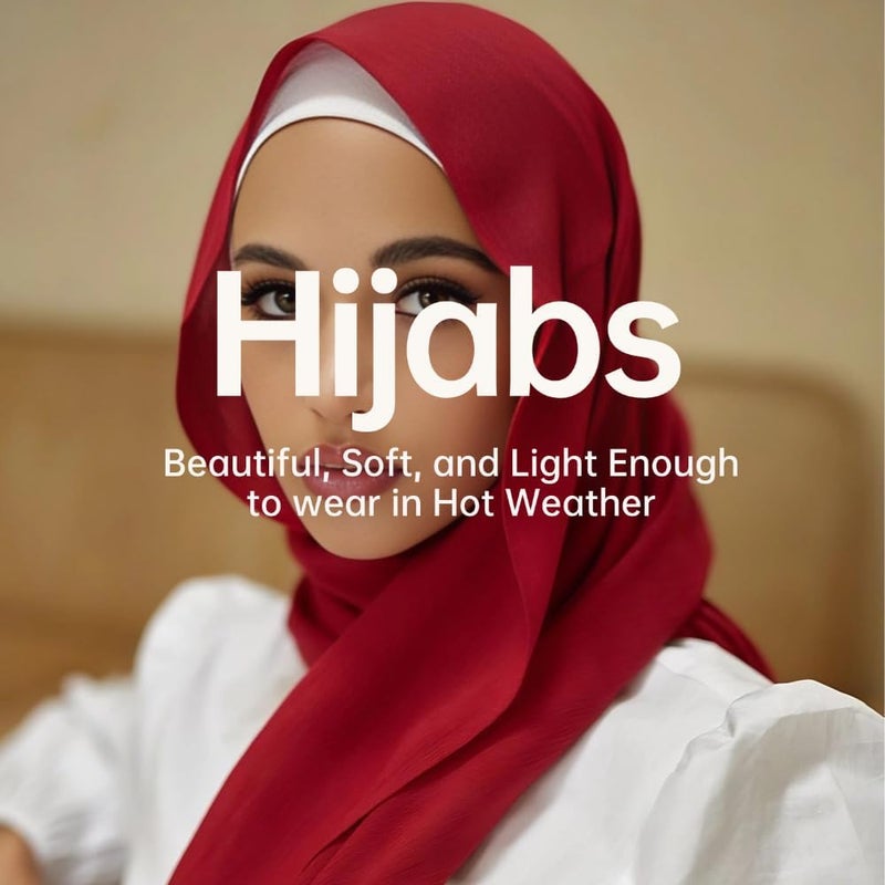 Harewom Chiffon Hijab for Women Sheer Shawl and Wraps for Wedding Bridal Scarves Summer Lightweight Sun-proof Scarf - Image 4